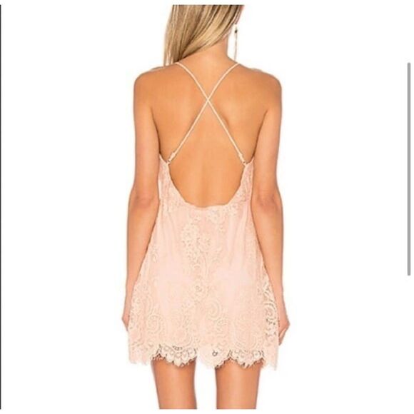 Lovers + Friends Art Deco Dress Light Peach XS - Picture 2 of 8